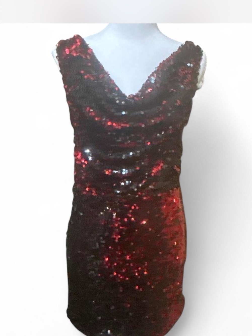Cache Red & Black Sequin Bodycon Mini Dress Y2K